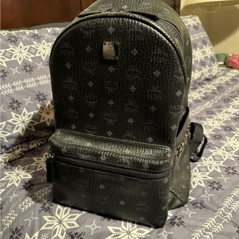 Medium sized MCM black backpack